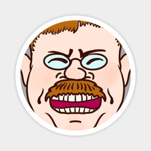 Cartoon Face of Teddy Roosevelt Lauging Magnet